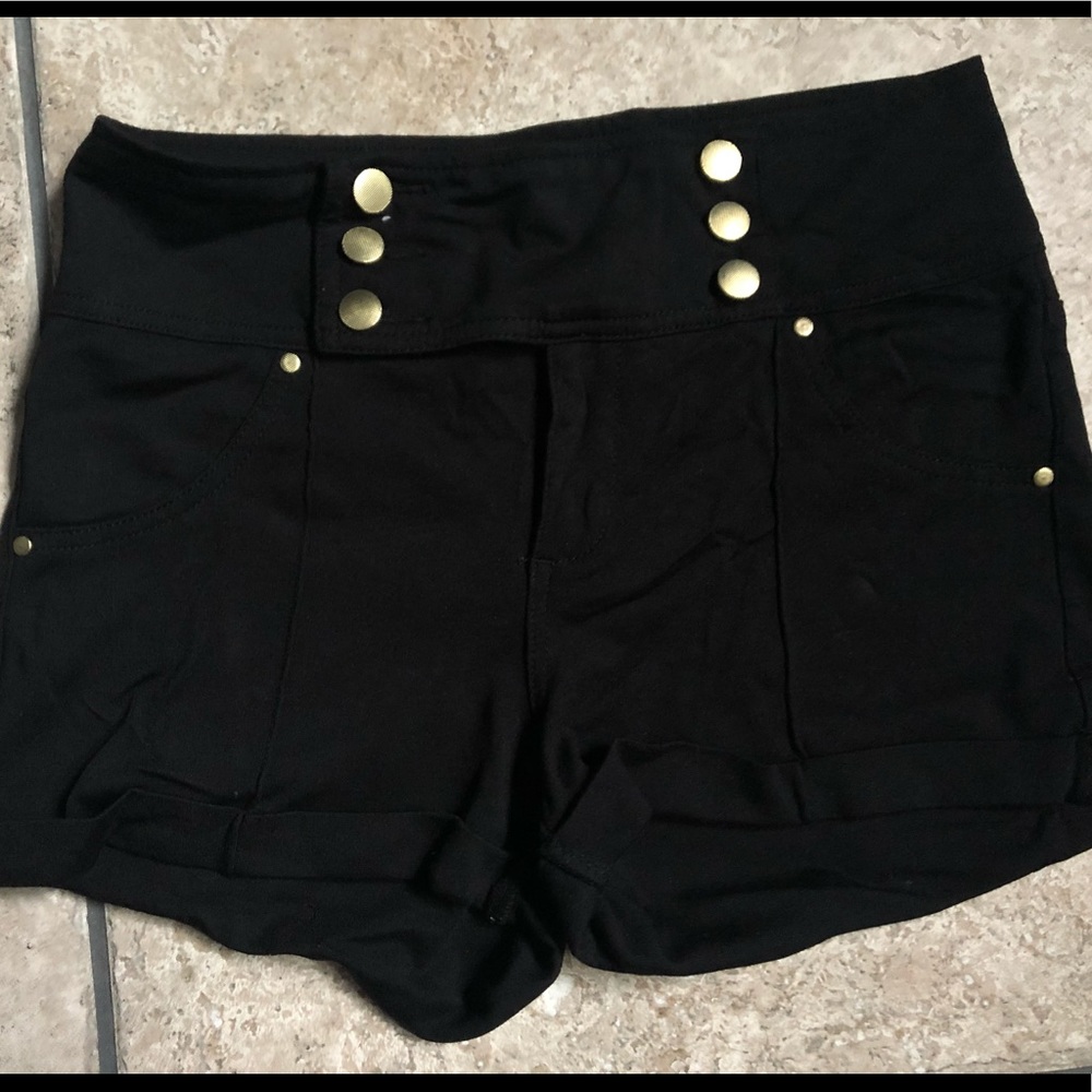 Black Dress Up Stretch Shorts- Size L.